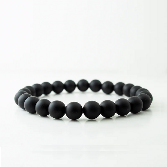 MATT BLACK STONE BRACELET